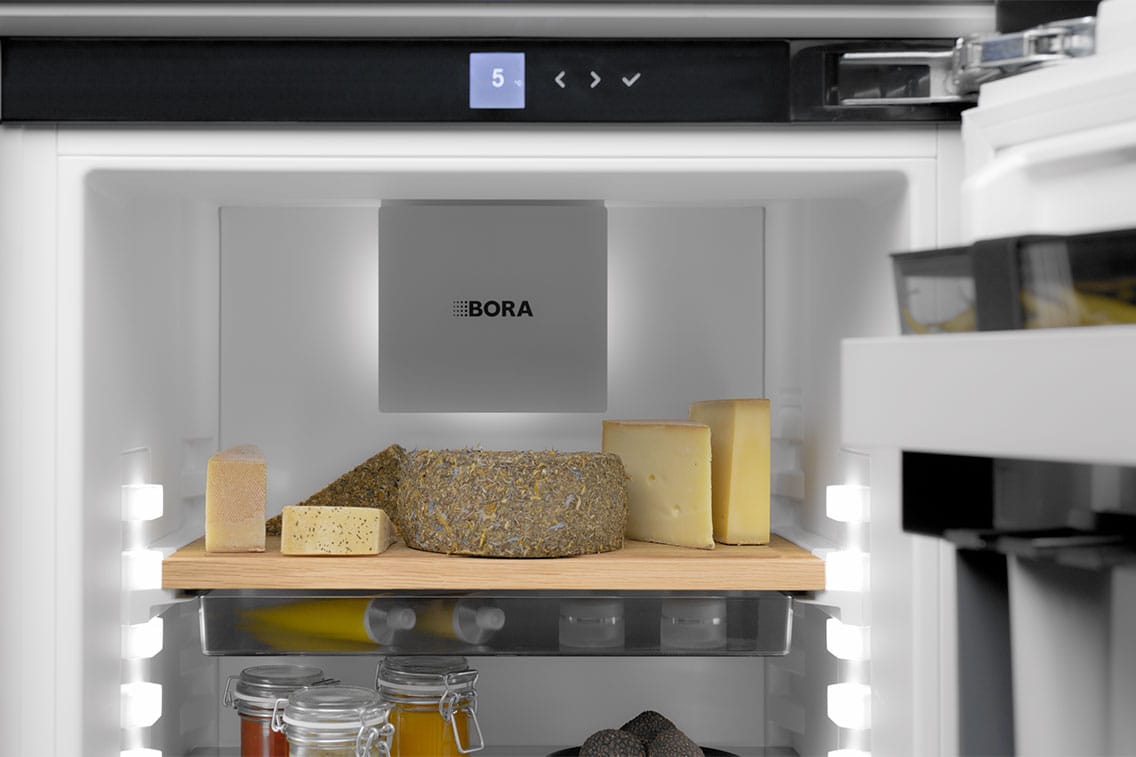 Interior view of BORA Cool refrigerator