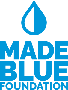 The Made Blue Foundation logo with water droplet emblem.