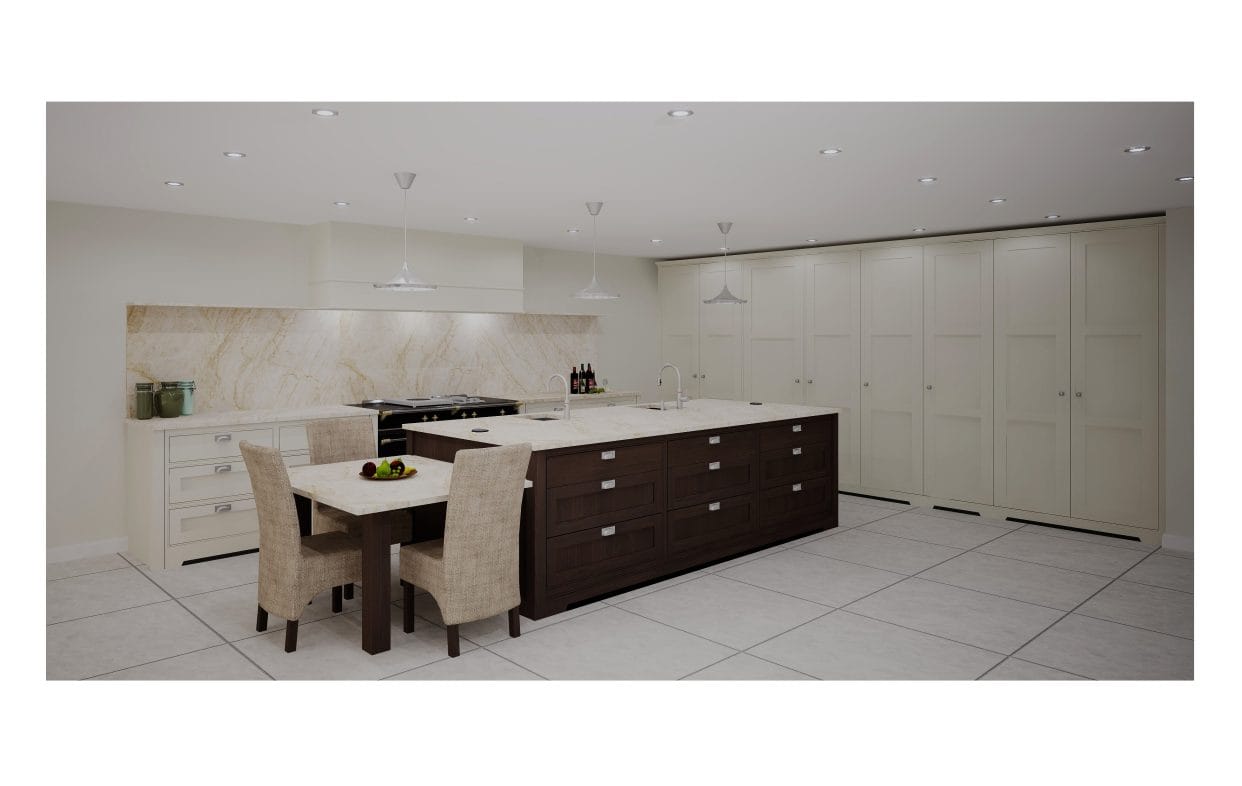 3D render of the kitchen