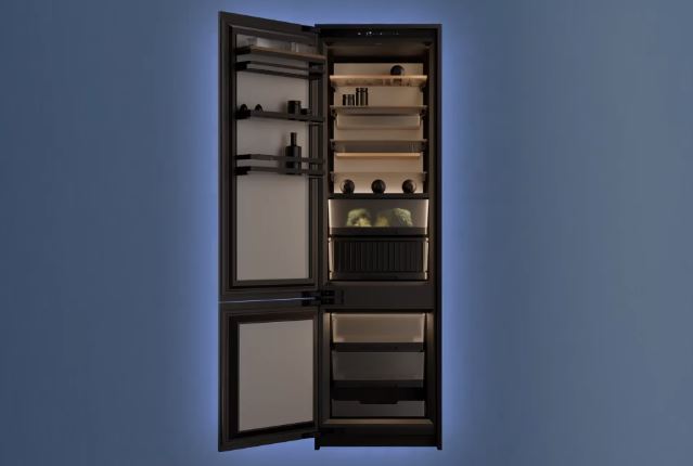 BORA X Fridge Max open to demonstrate the spacious interior.